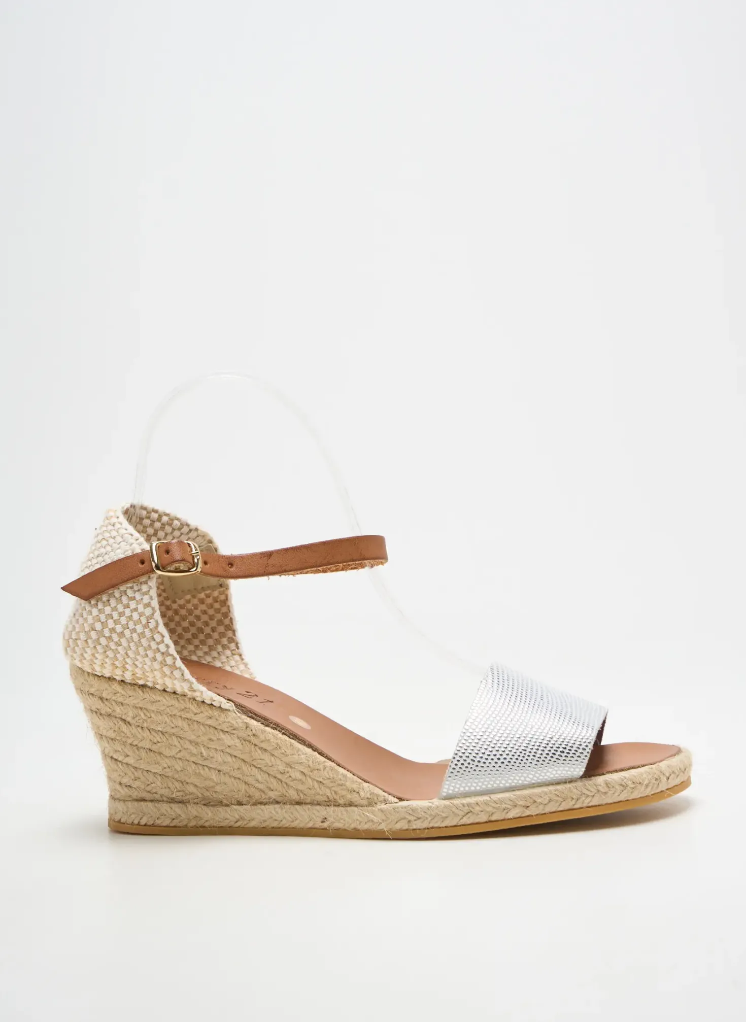 Espadrilles Bella Storia Argent Talon De 4 À 6cm