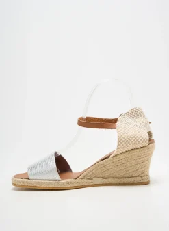 Espadrilles Bella Storia Argent Talon De 4 À 6cm