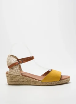Espadrilles Carmen Saiz Jaune Talon De 4 À 6cm