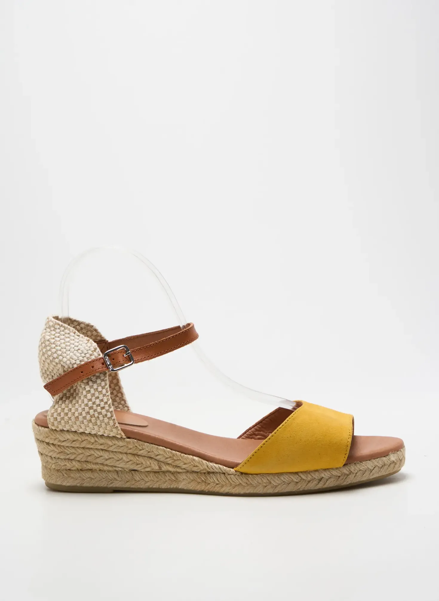 Espadrilles Carmen Saiz Jaune Talon De 4 À 6cm