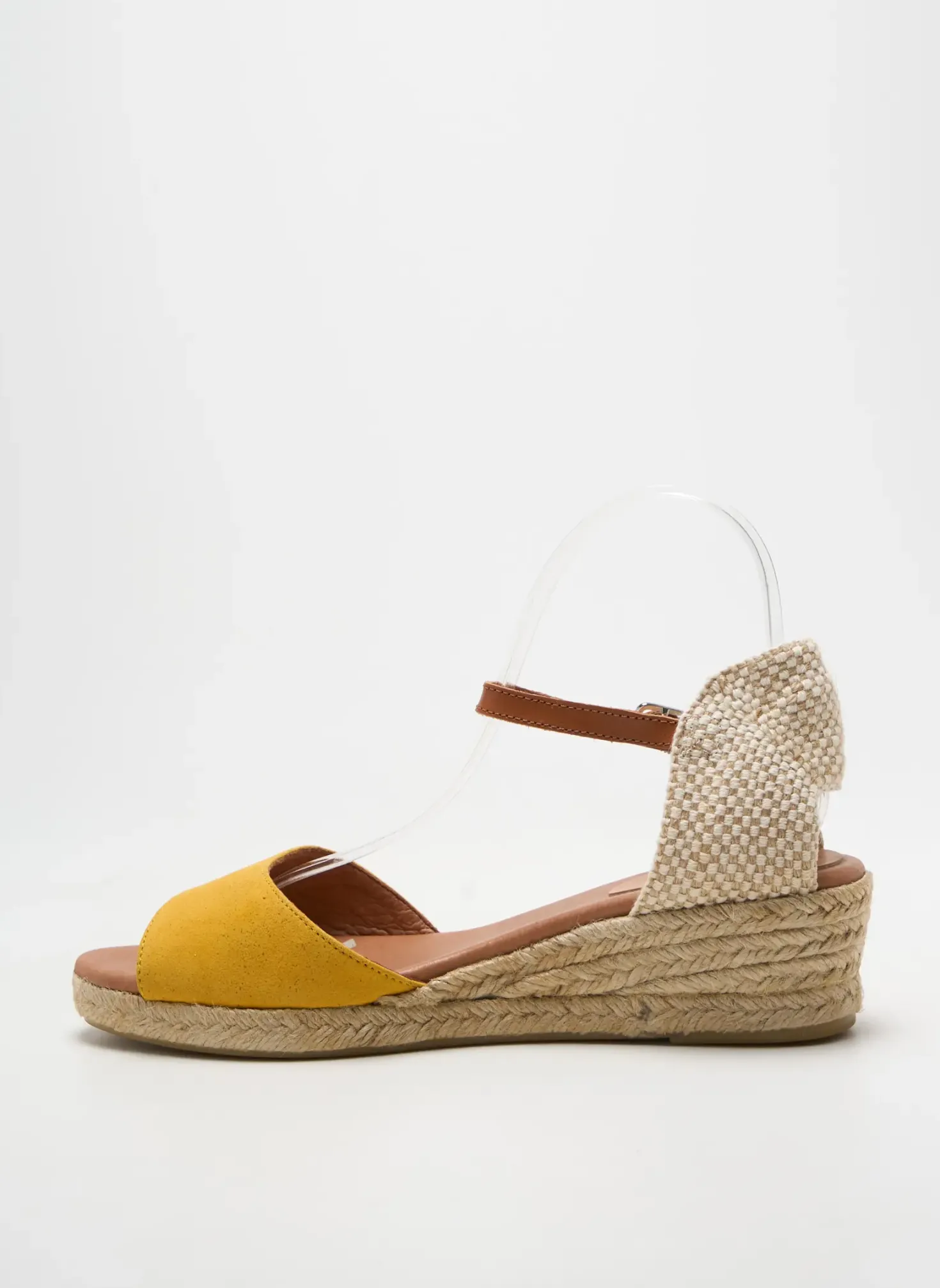 Espadrilles Carmen Saiz Jaune Talon De 4 À 6cm