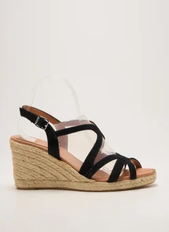 Espadrilles Carmen Saiz Noir Talon De 7 À 9cm
