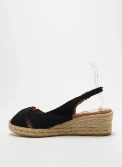Espadrilles Carmen Saiz Noir Talon De 4 À 6cm