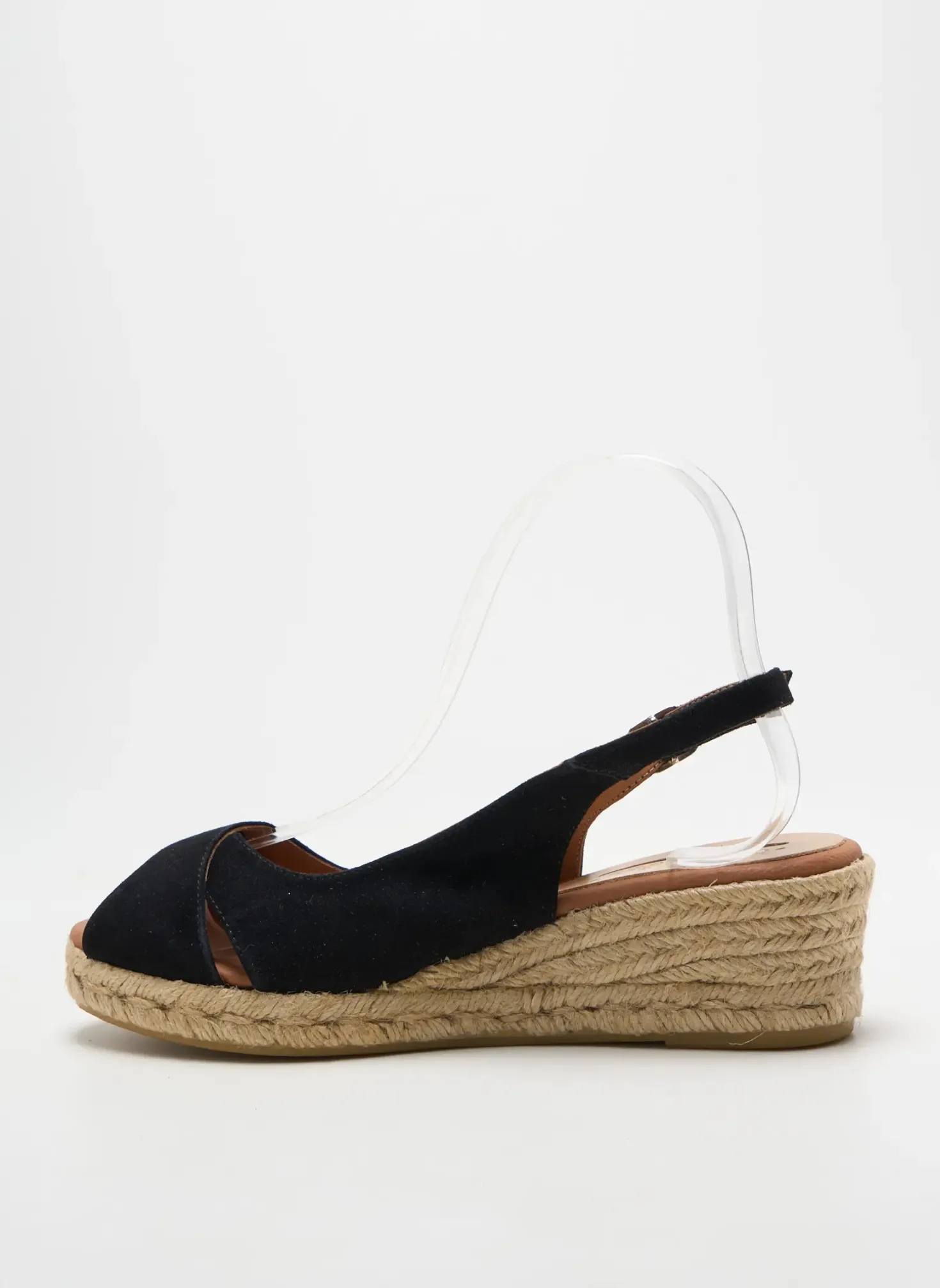Espadrilles Carmen Saiz Noir Talon De 4 À 6cm