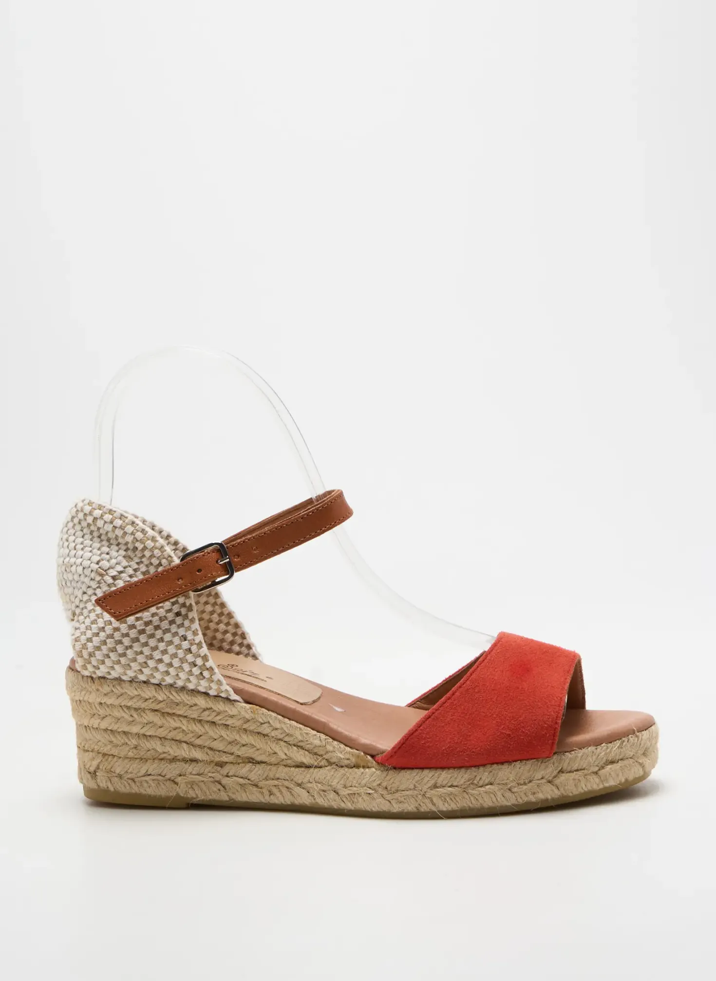 Espadrilles Carmen Saiz Rouge Talon De 4 À 6cm