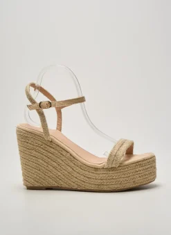 Espadrilles Day-vine Beige Talon Haut De 10cm Et Plus