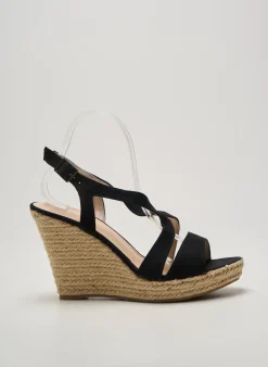 Espadrilles Day-vine Noir Talon Haut De 10cm Et Plus