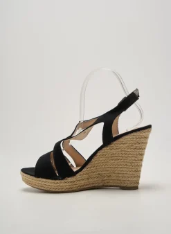 Espadrilles Day-vine Noir Talon Haut De 10cm Et Plus