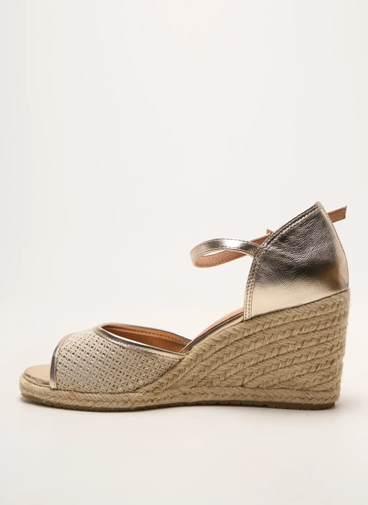Espadrilles Emilie Karston Or Talon De 7 À 9cm