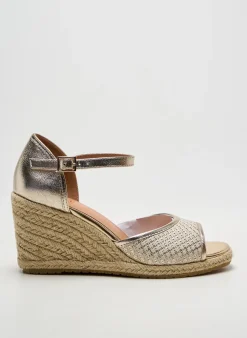 Espadrilles Emilie Karston Or Talon De 7 À 9cm