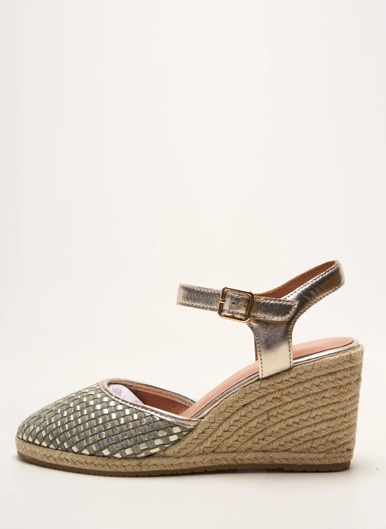 Espadrilles Emilie Karston Vert Talon De 7 À 9cm