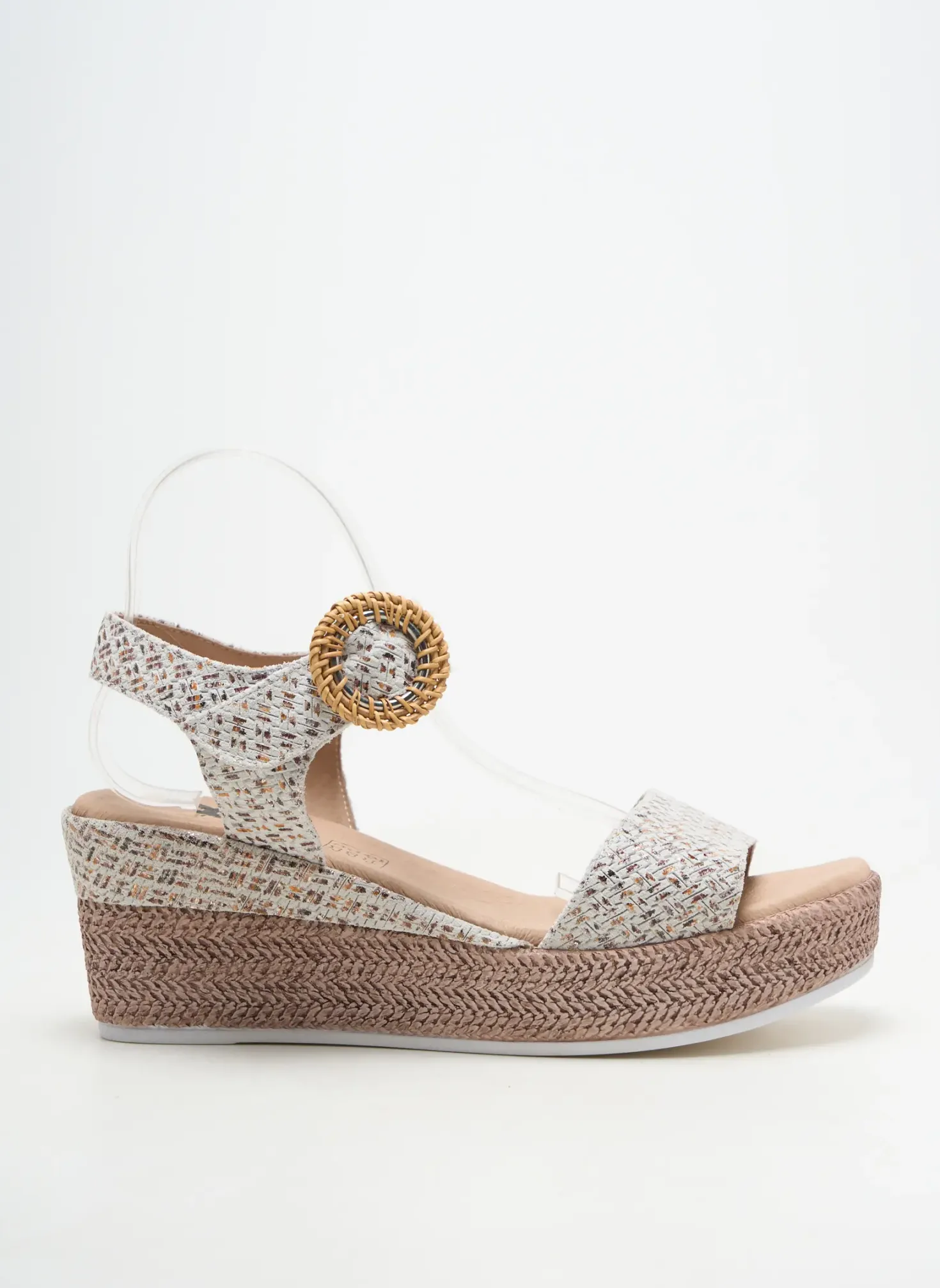 Espadrilles Geo-reino Beige Talon De 7 À 9cm
