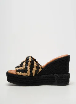 Espadrilles Kanna Noir Talon De 7 À 9cm
