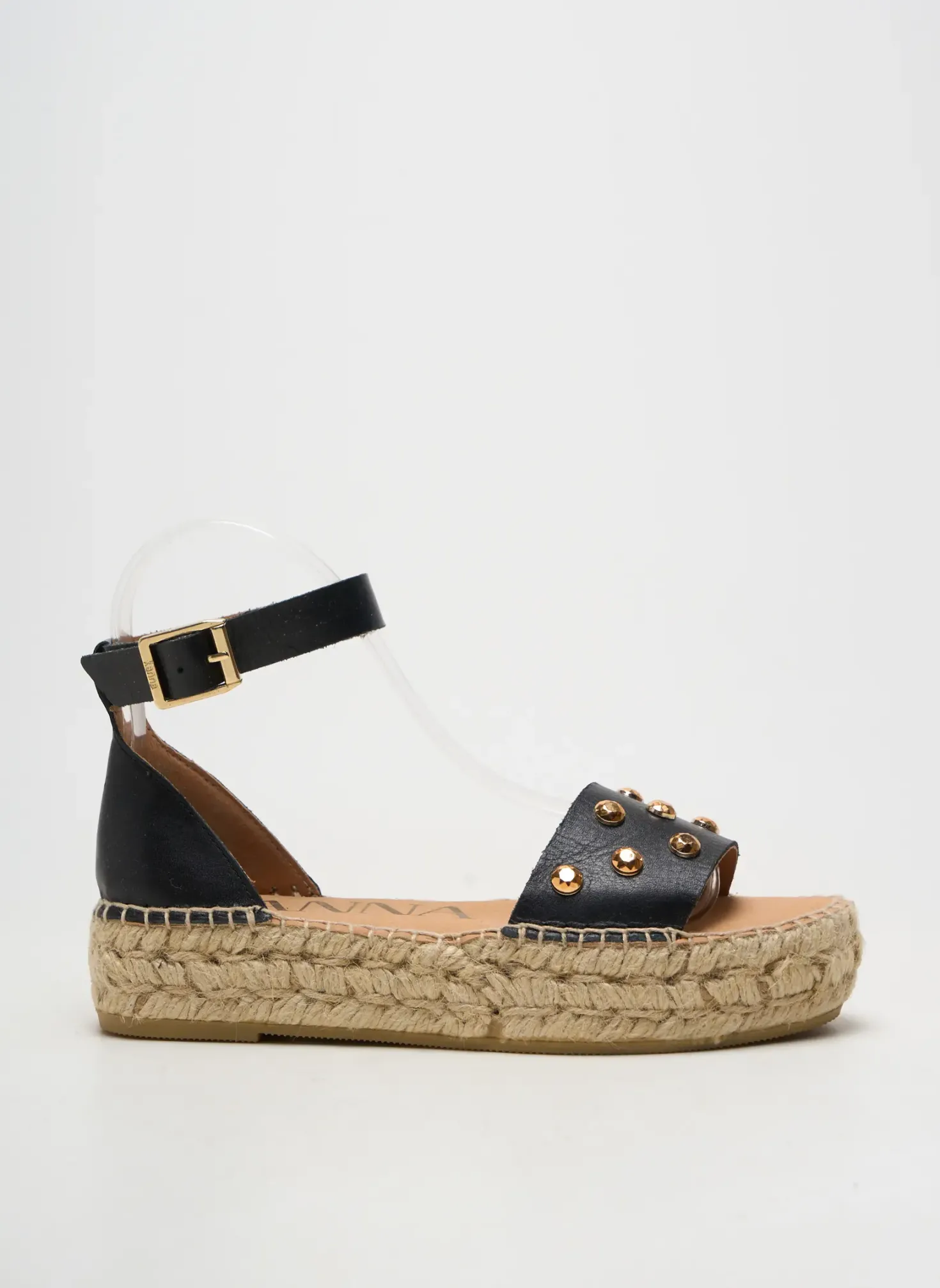 Espadrilles Kanna Noir Talon De 4 À 6cm