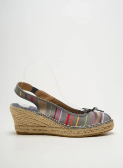 Espadrilles La Maison De L'espadrille Gris Talon De 7 À 9cm
