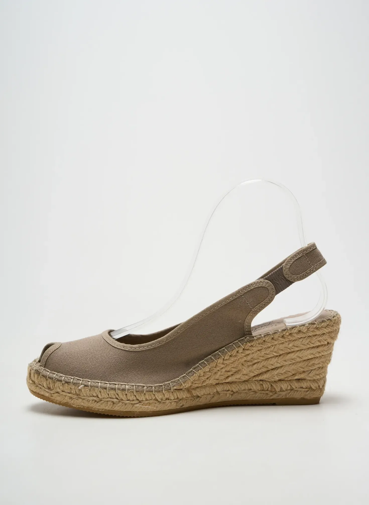 Espadrilles La Maison De L'espadrille Gris Talon De 7 À 9cm