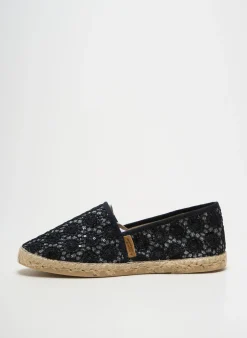 Espadrilles La Maison De L'espadrille Noir Talon Plat Jusqu'à 3cm