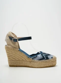 Espadrilles La Maison De L'espadrille Bleu Talon Haut De 10cm Et Plus