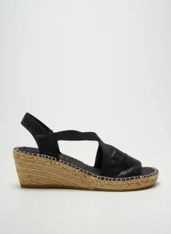 Espadrilles La Maison De L'espadrille Noir Talon De 7 À 9cm