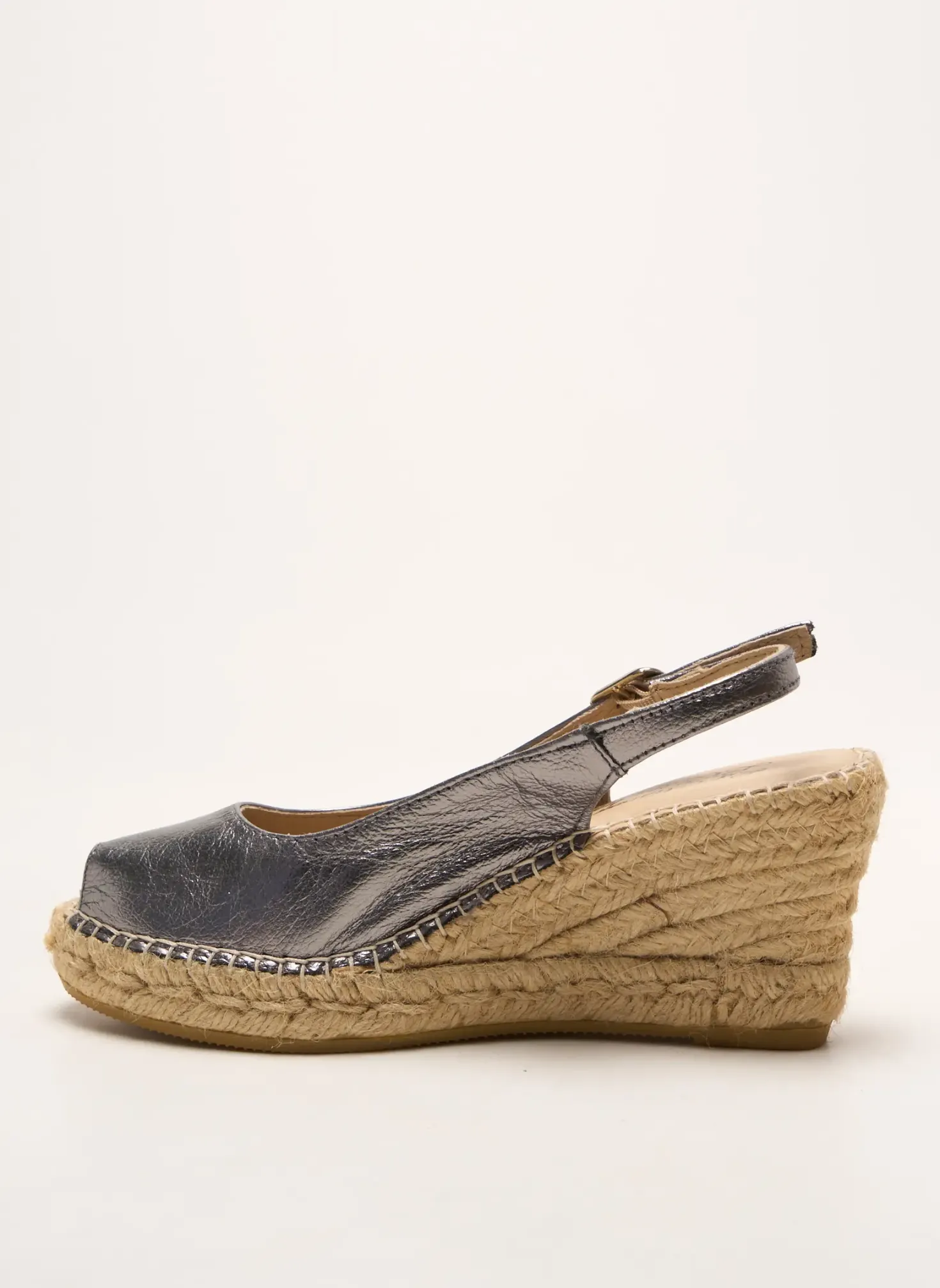 Espadrilles La Maison De L'espadrille Argent Talon De 7 À 9cm