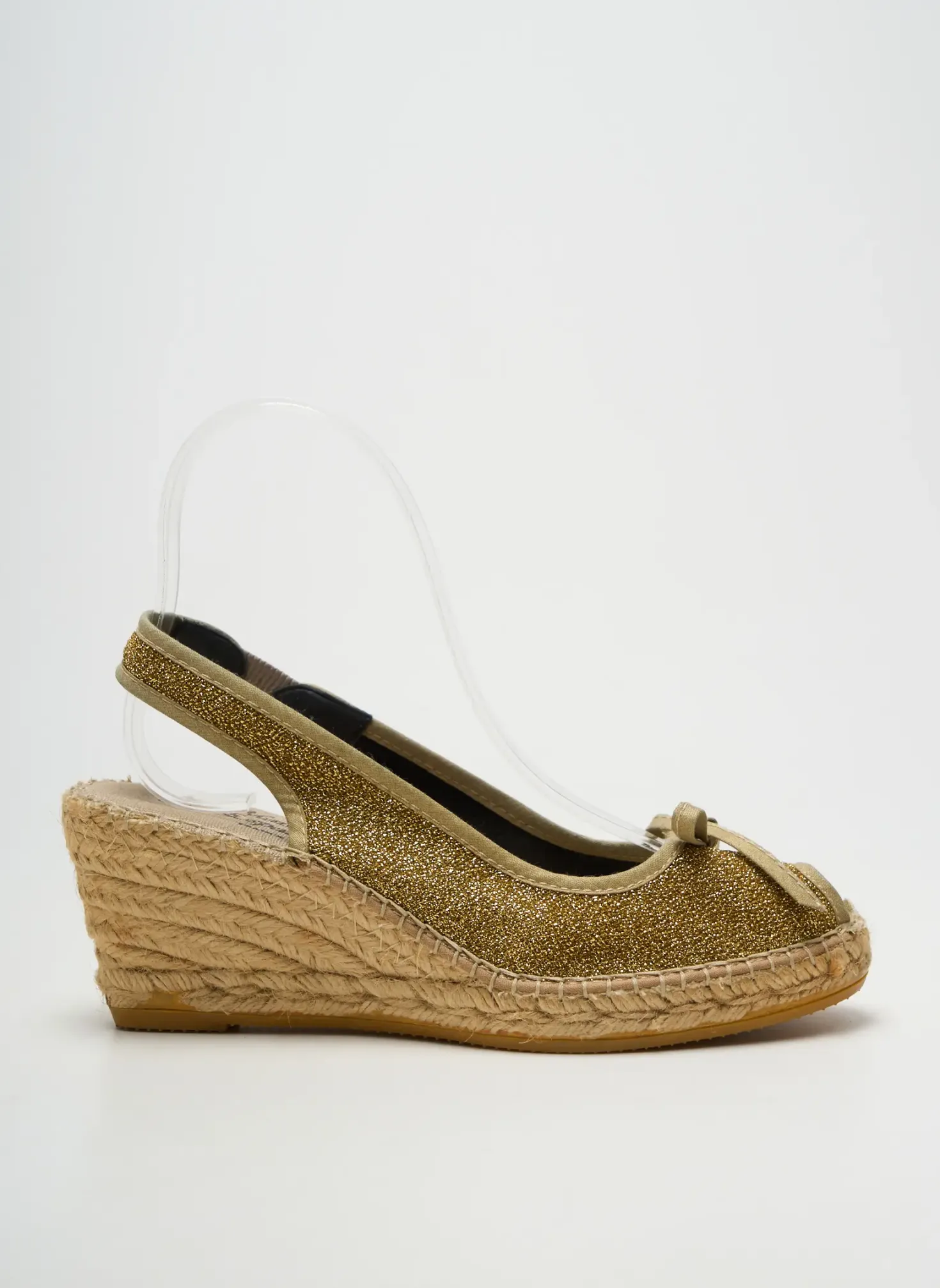 Espadrilles La Maison De L'espadrille Or Talon De 7 À 9cm