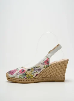 Espadrilles La Maison De L'espadrille Beige Talon De 7 À 9cm