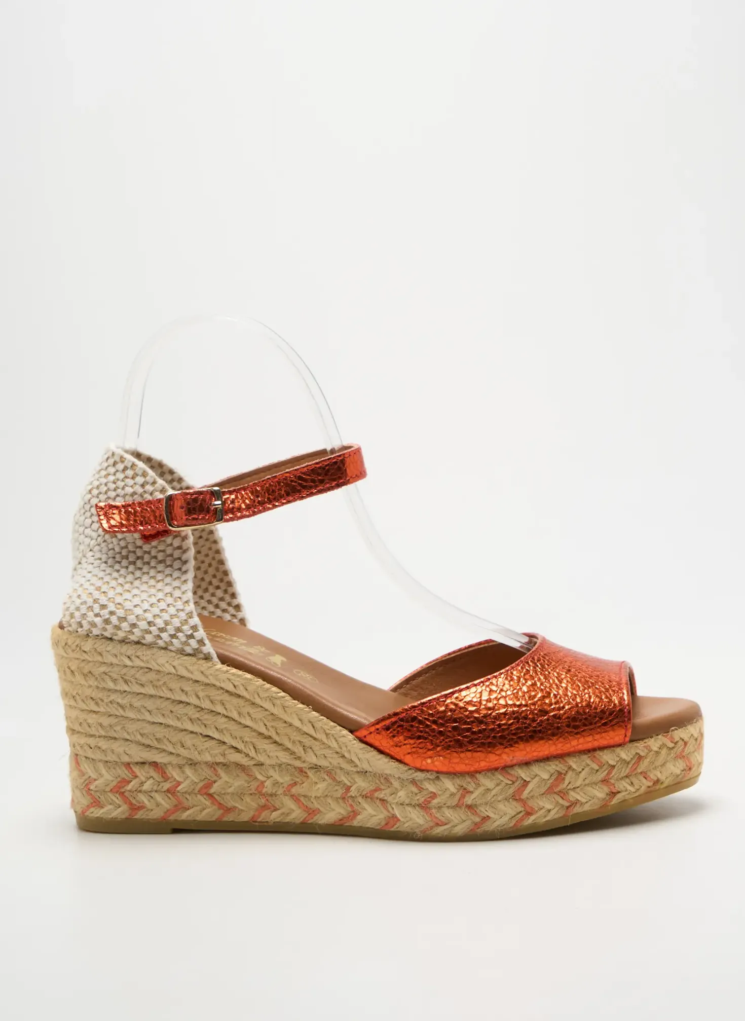 Espadrilles La Maison De L'espadrille Orange Talon De 7 À 9cm
