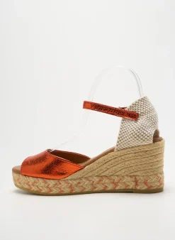 Espadrilles La Maison De L'espadrille Orange Talon De 7 À 9cm