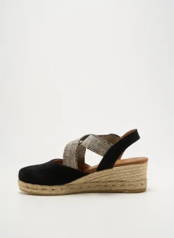 Espadrilles La Maison De L'espadrille Noir Talon De 4 À 6cm