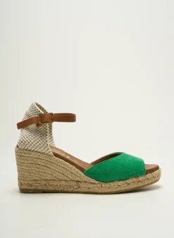 Espadrilles La Maison De L'espadrille Vert Talon De 7 À 9cm