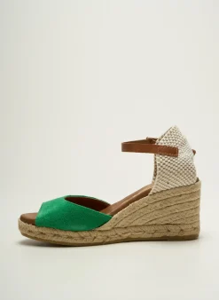 Espadrilles La Maison De L'espadrille Vert Talon De 7 À 9cm