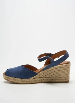 Espadrilles La Maison De L'espadrille Bleu Talon De 7 À 9cm