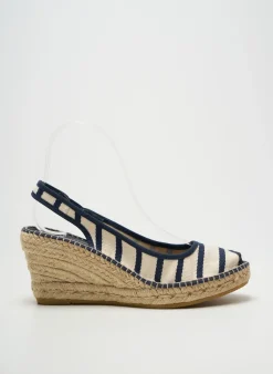 Espadrilles La Maison De L'espadrille Bleu Talon De 7 À 9cm