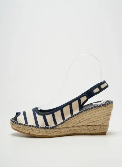 Espadrilles La Maison De L'espadrille Bleu Talon De 7 À 9cm