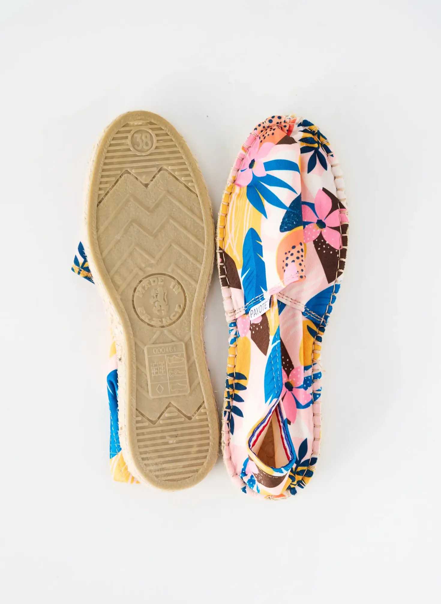 Espadrilles Payote Blanc Talon Plat Jusqu'à 3cm