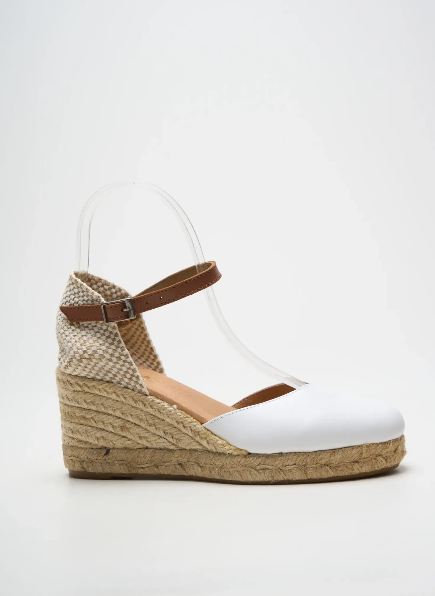 Espadrilles Pinaz Blanc Talon De 7 À 9cm