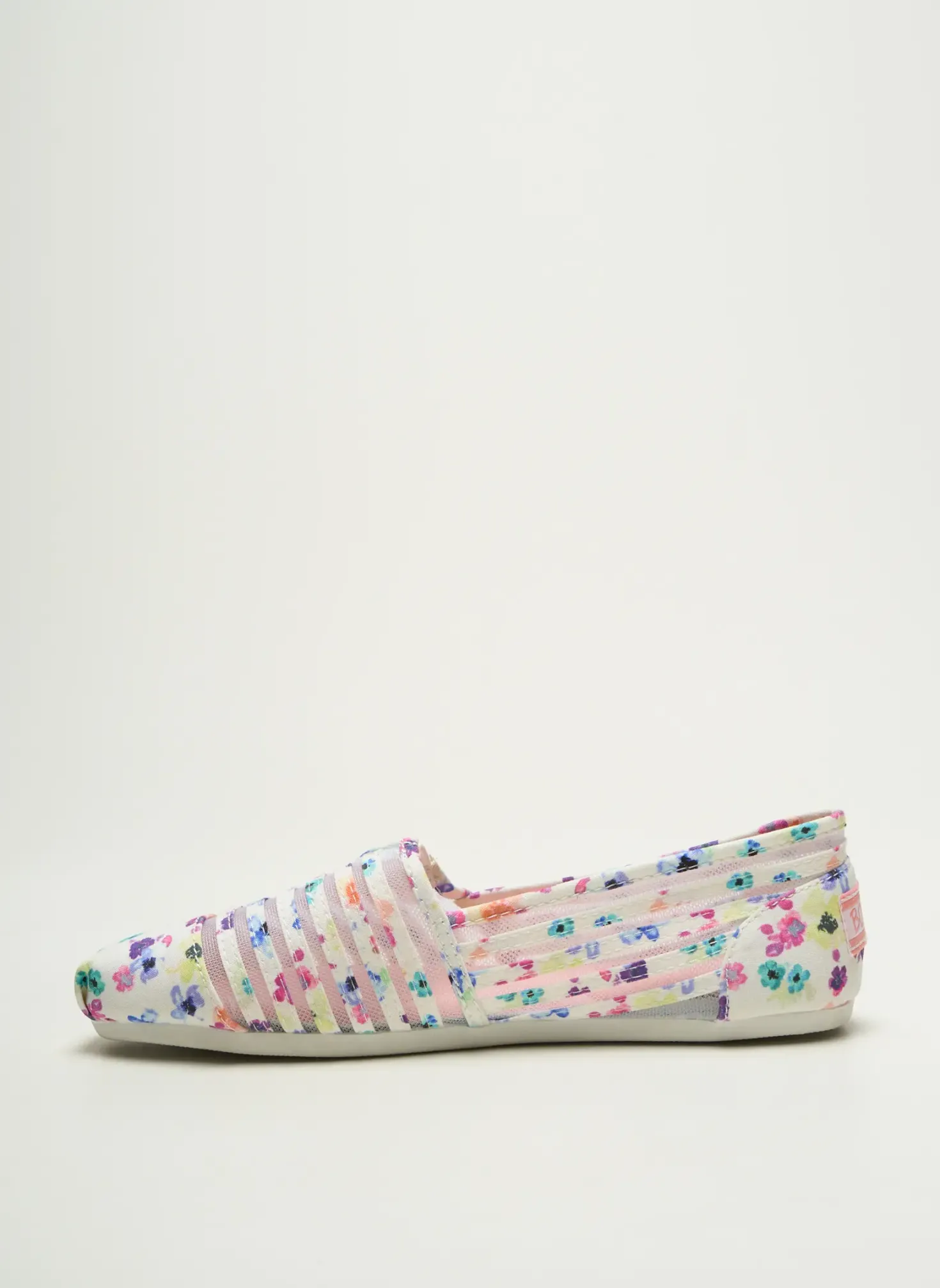Espadrilles Skechers Blanc Talon Plat Jusqu'à 3cm