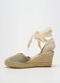 Espadrilles Suyute Vert Talon De 7 À 9cm