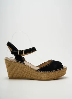 Espadrilles Toni Pons Noir Talon De 7 À 9cm