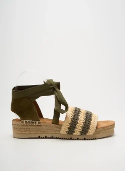Espadrilles Unisa Vert Talon De 4 À 6cm