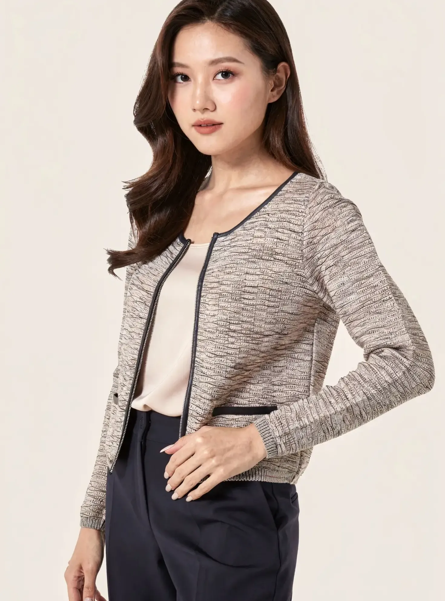 Gilet Manches Longues Berenice Beige