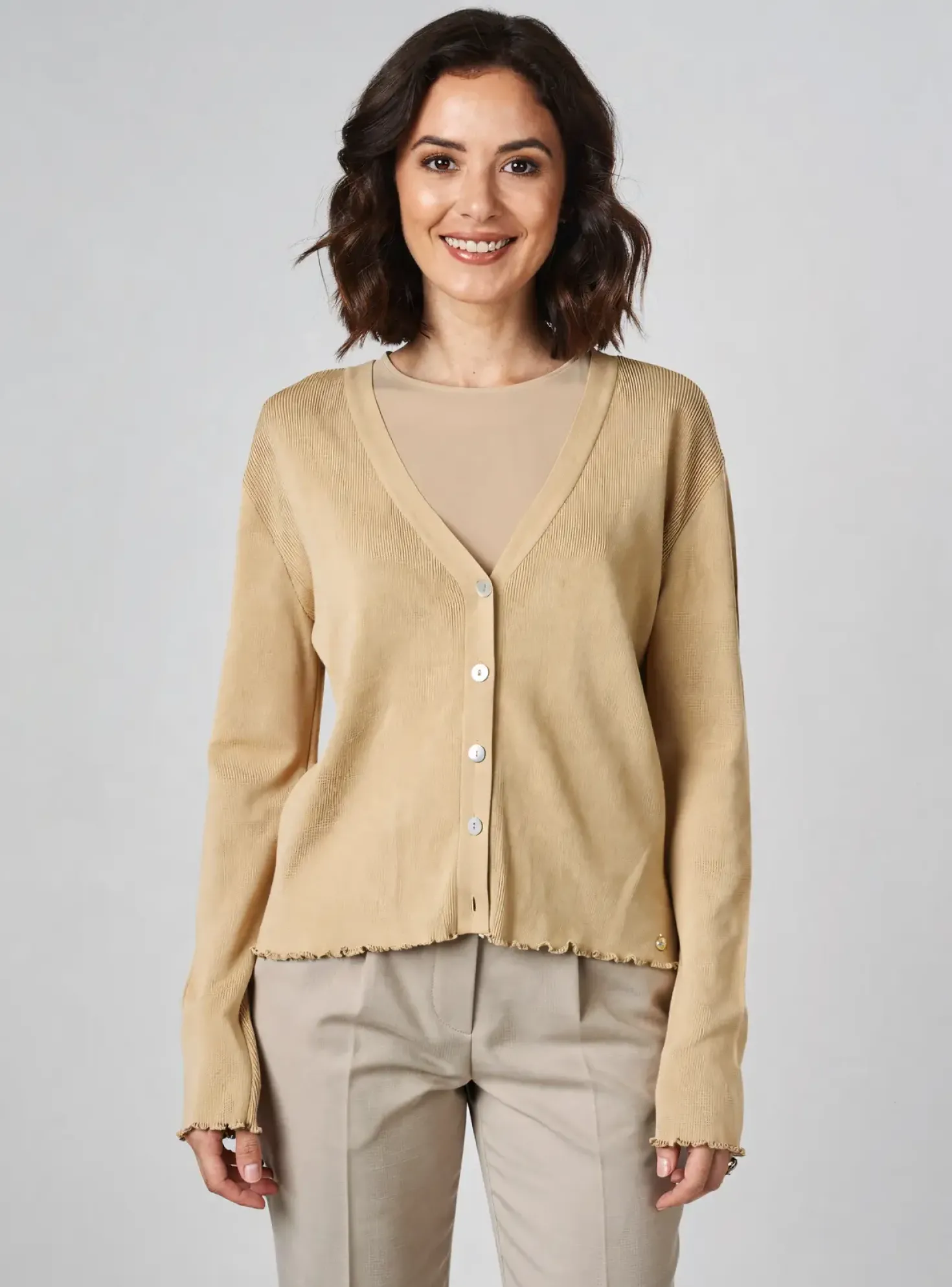 Gilet Manches Longues Rino & Pelle Beige