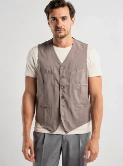 Gilet Sans Manche Eleventy Marron