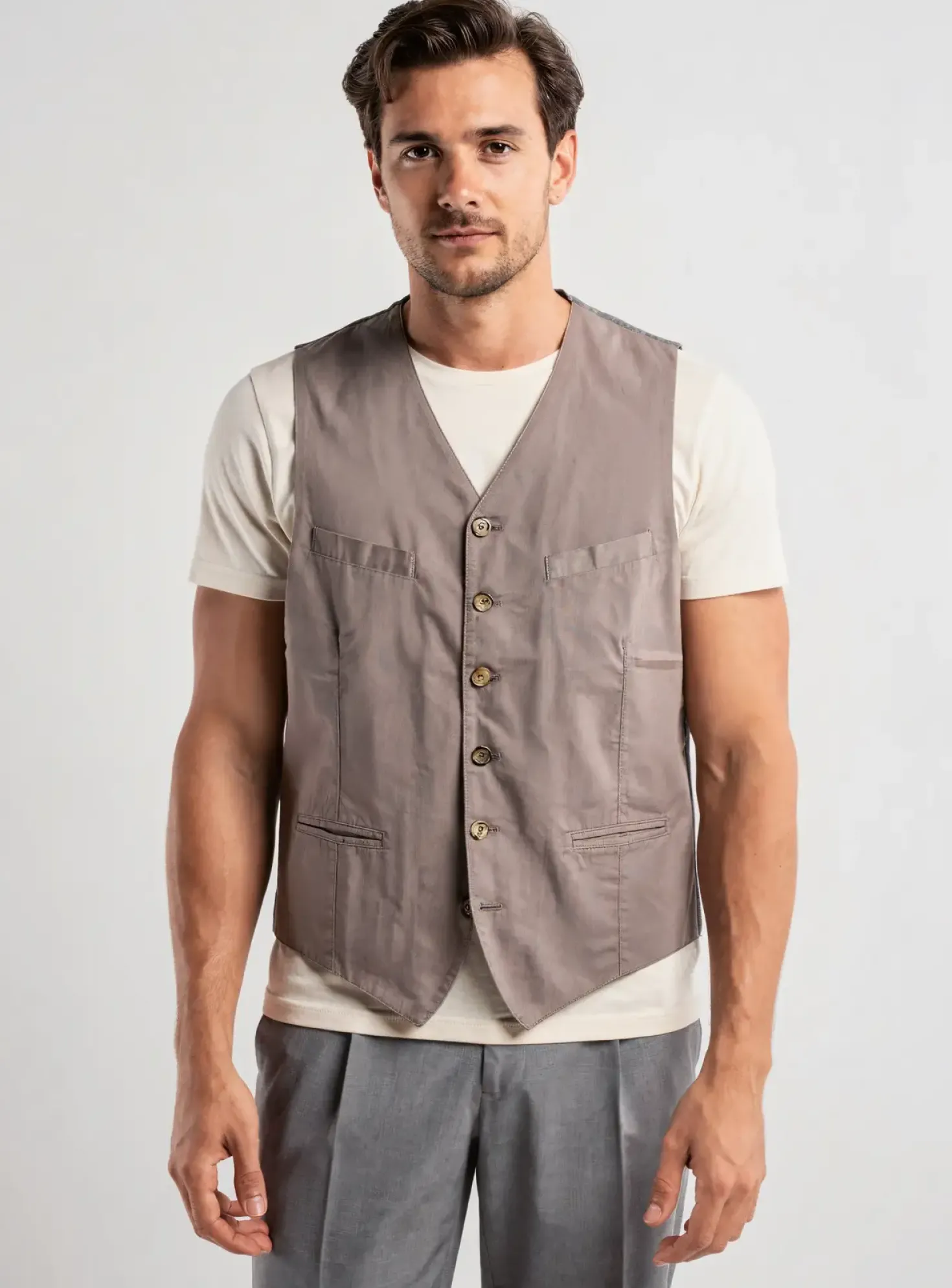 Gilet Sans Manche Eleventy Marron