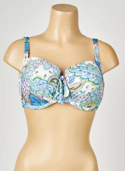 Haut De Maillot De Bain Antigel Bleu Haut Soutien-gorge Moulé