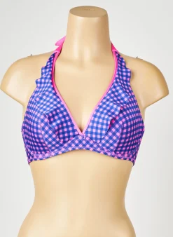 Haut De Maillot De Bain Antigel Bleu Haut Soutien-gorge Moulé