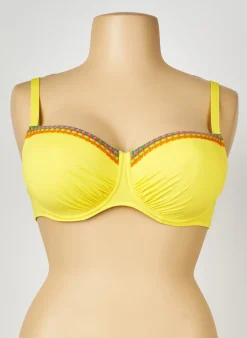 Haut De Maillot De Bain Antigel Jaune Haut Soutien-gorge Moulé