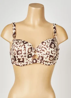 Haut De Maillot De Bain Antigel Beige Haut Soutien-gorge Moulé