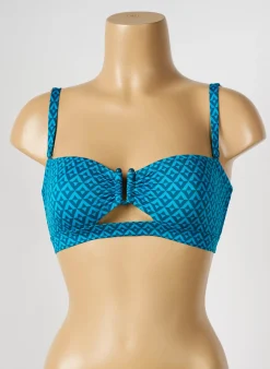 Haut De Maillot De Bain Simone Perele Bleu Haut Bandeau