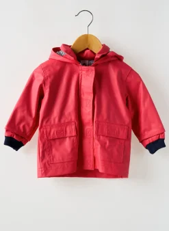 Imperméable Petit Bateau Rouge A Capuche